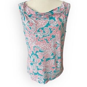 Talbots Sleeveless Drape Neck Top Size M